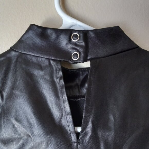 INDEED Black Silver-Studded Leather Look-alike Tank Women's S - Picture 7 of 8
